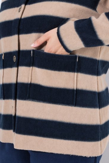 Ulla Popken 854366 Flis jakna Svetlo rjava - Jakne - Jakne za ženske v velikih številkah