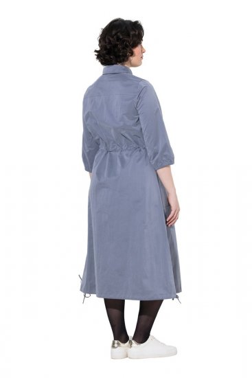 Ulla Popken 854413 Midi obleka z vrvico Siva - Midi obleke - Ženske midi obleke večjih velikosti