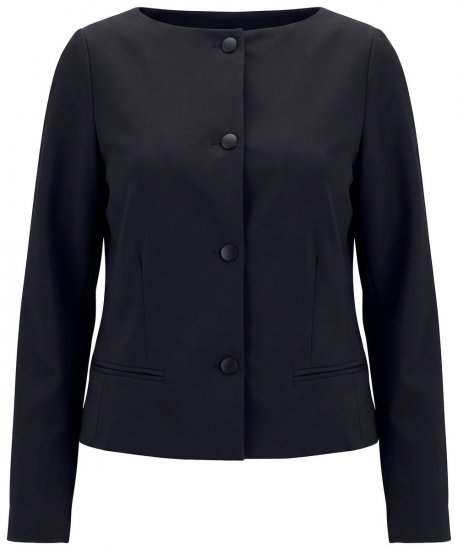 Ulla Popken 855136 Raztegljiv suknjič Črna - Blazer - Blazerji v velikih velikostih za ženske