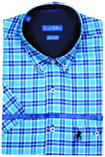 Forestal 901220E Check Shirt Blue - Srajce - Moške srajce za Močnejše Postave