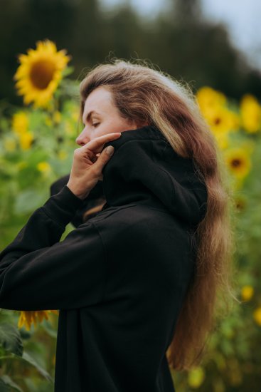 Nora Mikken MARI Maxi Hoodie Dress Black - Puloverji & jopice - 