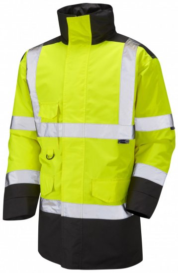Leo Tawstock Warm Quilted Anorak Hi-Vis Yellow/Black - Delovne obleke - Delovne Obleke Močnejše postave