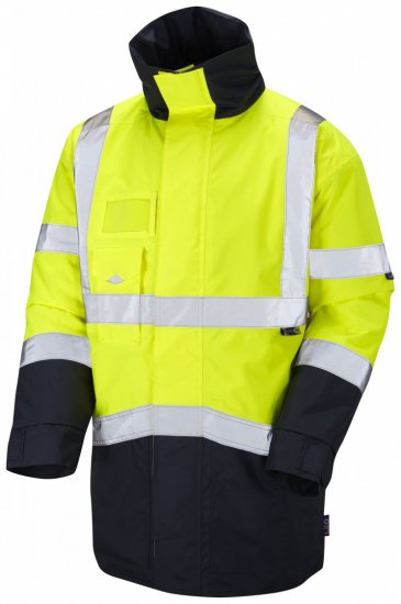 Leo Marwood Warm Quilted Superior Anorak Hi-Vis Yellow/Navy - Delovne obleke - Delovne Obleke Močnejše postave
