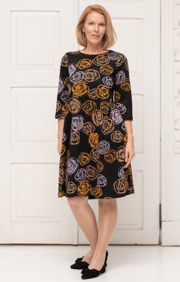 Scandinavian Caramel Flower Petals Dress Lavender and Orange - OBLAČILA ZA ŽENSKE 40-66 - 