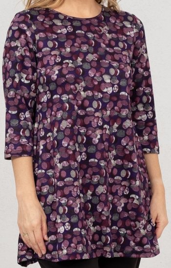 Scandinavian Caramel Flower Petals Tunic Purple - Majice - 