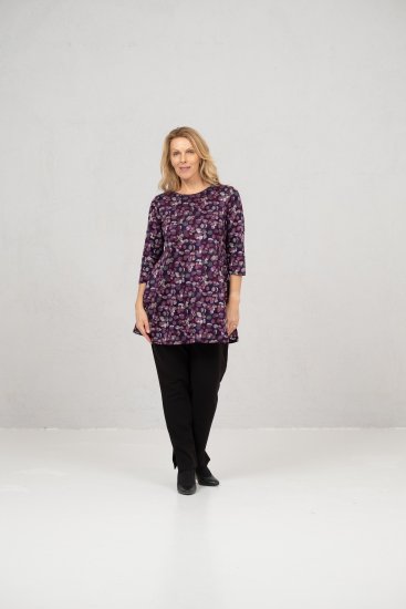 Scandinavian Caramel Flower Petals Tunic Purple - Majice - 