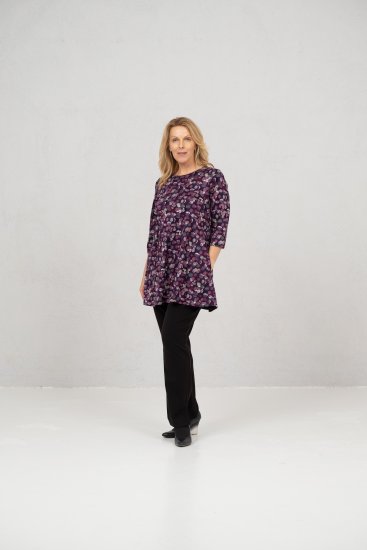 Scandinavian Caramel Flower Petals Tunic Purple - Majice - 