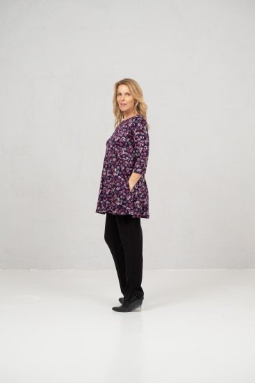 Scandinavian Caramel Flower Petals Tunic Purple - Majice - 