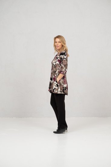 Scandinavian Caramel Flower Petals Tunic Brown - Natisnjene majice za ženske - 