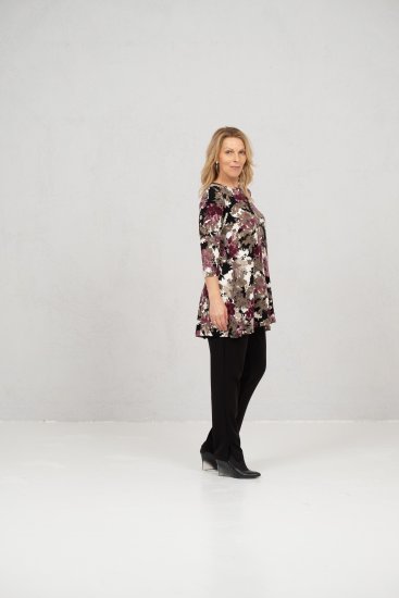 Scandinavian Caramel Flower Petals Tunic Brown - Natisnjene majice za ženske - 