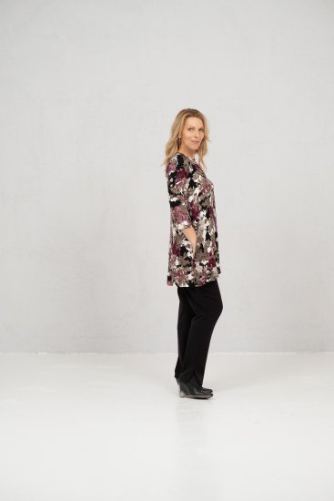 Scandinavian Caramel Flower Petals Tunic Brown - Natisnjene majice za ženske - 