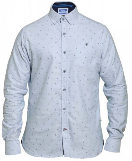 D555 Addington Printed Oxford Shirt Blue - Srajce - Moške srajce za Močnejše Postave