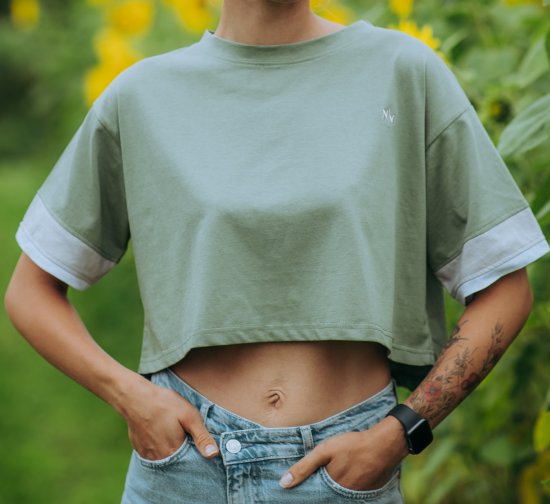 Nora Mikken AGNES Crop Top Green - Majice - 