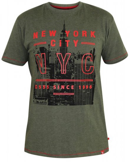 D555 Alex T-shirt Khaki - Kratke Majice - Moške kratke majice za močnejše postave