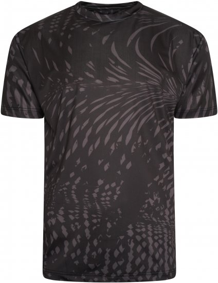 Kam Jeans AP003 Active Performance Marl Tee Black - Kratke Majice - Moške kratke majice za močnejše postave