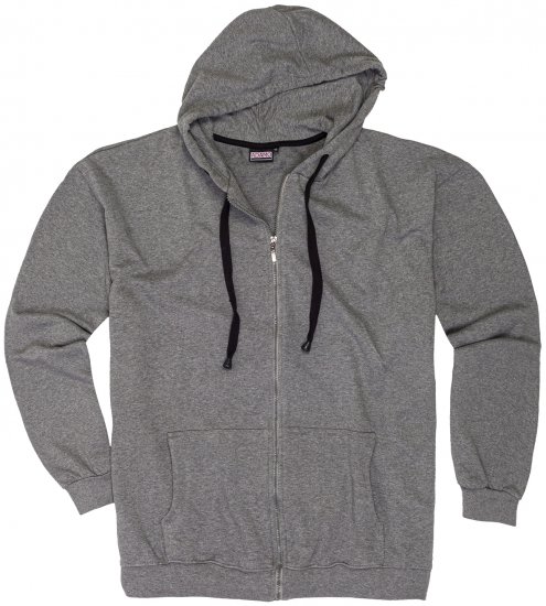 Adamo Athen Hoodie with Zipper Grey - Puloverji & jopice - Moški Puloverji & Jopice za Močnejše Postave