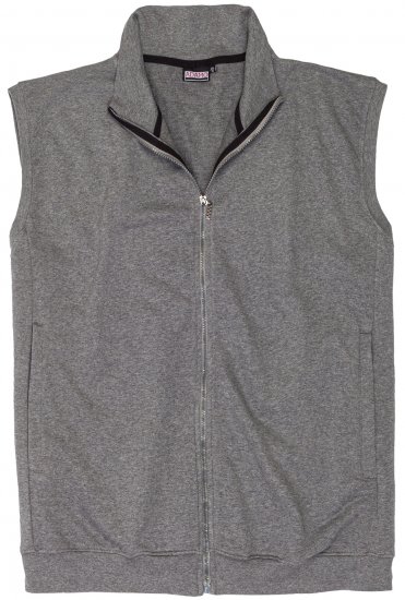 Adamo Athen Sweatvest Full Zipper Grey - Puloverji & jopice - Moški Puloverji & Jopice za Močnejše Postave