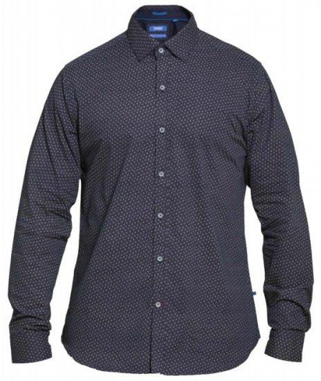 D555 Babworth Long Sleeve Shirt Navy - Srajce - Moške srajce za Močnejše Postave
