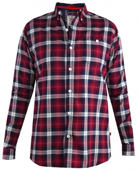 D555 Baltimore Checked Shirt Red - Srajce - Moške srajce za Močnejše Postave