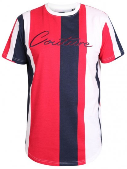 D555 Bancroft T-shirt Red/Navy - Kratke Majice - Moške kratke majice za močnejše postave