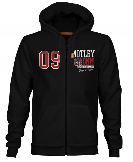 Motley Denim Berwick Hoodie Black - Puloverji & jopice - Moški Puloverji & Jopice za Močnejše Postave