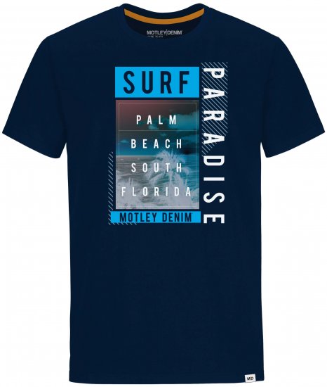 Motley Denim Bolton T-shirt Navy - Kratke Majice - Moške kratke majice za močnejše postave