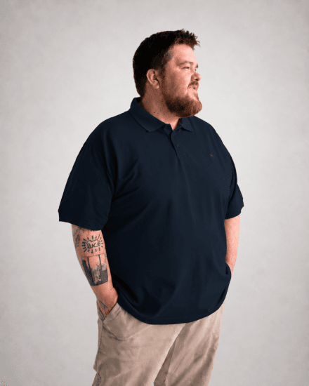 Motley Denim Bratislava Polo Navy - Polo majice - Moške Polo Majice za Močnejše Postave
