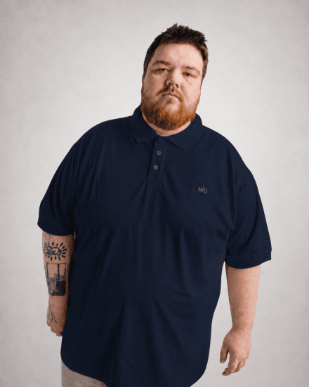 Motley Denim Bratislava Polo Navy - Polo majice - Moške Polo Majice za Močnejše Postave