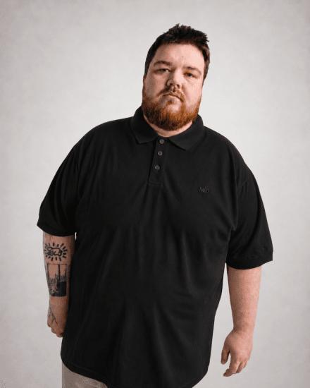 Motley Denim Bratislava Polo Black - Polo majice - Moške Polo Majice za Močnejše Postave