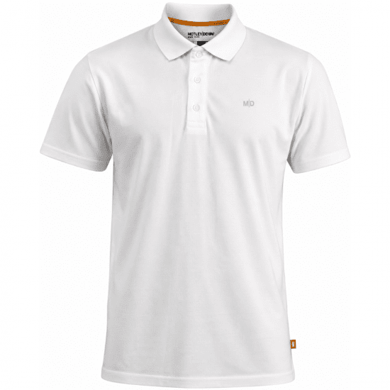 Motley Denim Bratislava Polo White - Polo majice - Moške Polo Majice za Močnejše Postave