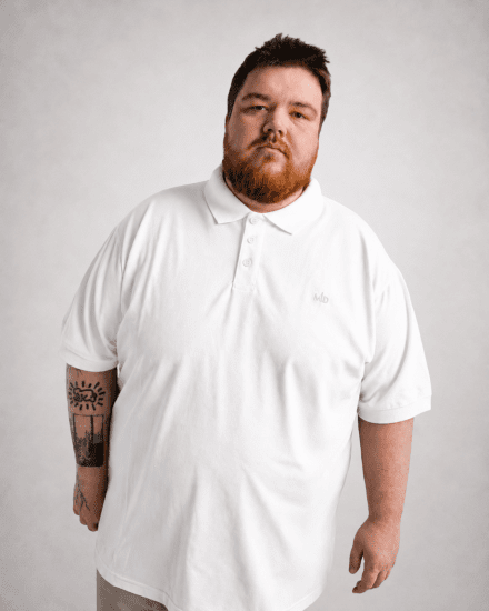 Motley Denim Bratislava Polo White - Polo majice - Moške Polo Majice za Močnejše Postave