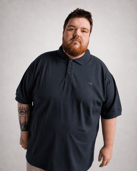 Motley Denim Bratislava Polo Dark Indigo - Polo majice - Moške Polo Majice za Močnejše Postave
