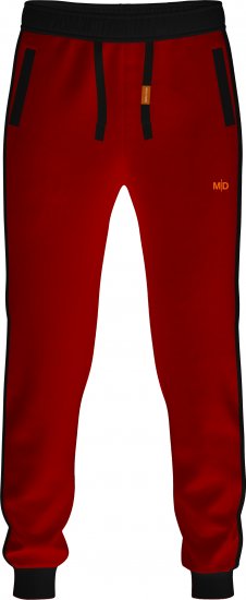 Motley Denim Bremen Sweatpants Red/Black - Trenirke & kratke trenirke - Moške Trenirke za Močnejše Postave