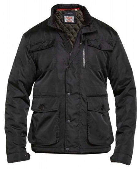 D555 Brentford Jacket Black - Jakne - Moške bunde za Močnejše Postave