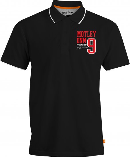 Motley Denim Brighton Polo Black - Polo majice - Moške Polo Majice za Močnejše Postave