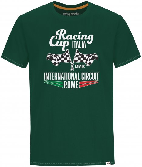 Motley Denim Bristol T-shirt Racing Green - Kratke Majice - Moške kratke majice za močnejše postave