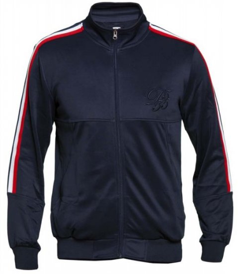 D555 Brookes Couture Zip Up Navy - Puloverji & jopice - Moški Puloverji & Jopice za Močnejše Postave