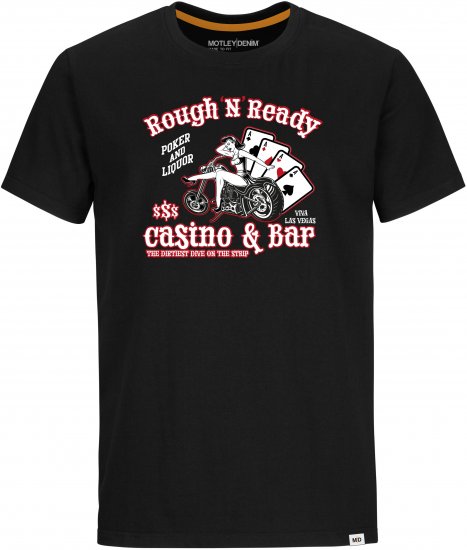 Motley Denim BROOKVILLE T-shirt Black - Kratke Majice - Moške kratke majice za močnejše postave