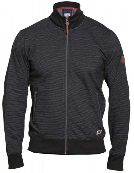 D555 Buxton Full Zip Sweatshirt Black - Puloverji & jopice - Moški Puloverji & Jopice za Močnejše Postave