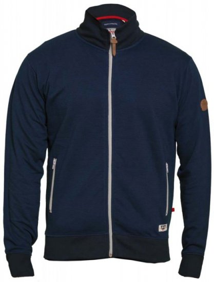 D555 Buxton Full Zip Sweatshirt Navy - Puloverji & jopice - Moški Puloverji & Jopice za Močnejše Postave