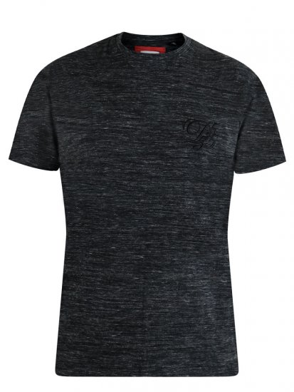 D555 Chalmer Couture Space Dye T-shirt Black - Kratke Majice - Moške kratke majice za močnejše postave