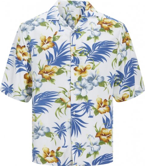 Jack & Jones JJEJEFF RESORT SHIRT Cloud Dancer - Srajce - Moške srajce za Močnejše Postave