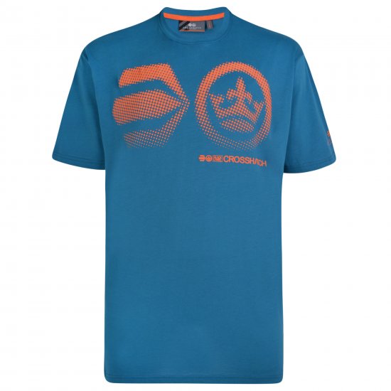 Crosshatch Kravtar T-shirt Blue - Kratke Majice - Moške kratke majice za močnejše postave