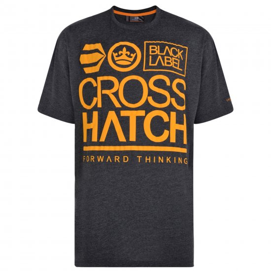 Crosshatch Large Go T-shirt Charcoal - Kratke Majice - Moške kratke majice za močnejše postave