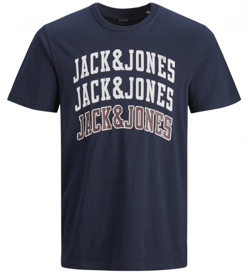 Jack & Jones JJCROSSING T-shirt Navy - Kratke Majice - Moške kratke majice za močnejše postave