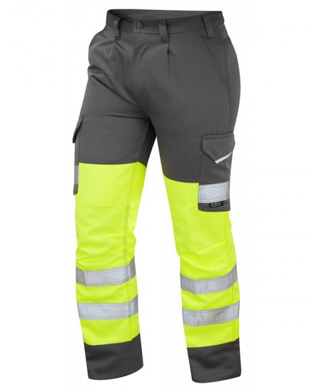 Leo Bideford Cargo Pants Hi-Vis Yellow/Grey - Delovne obleke - Delovne Obleke Močnejše postave