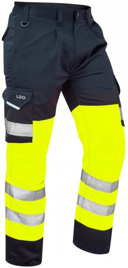 Leo Bideford Cargo Pants Hi-Vis Yellow/Navy - Delovne obleke - Delovne Obleke Močnejše postave