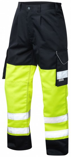 Leo Bideford Cargo Pants Hi-Vis Yellow/Navy - Delovne obleke - Delovne Obleke Močnejše postave