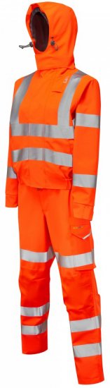 Leo Honeychurch EcoViz 10KX Performance+ Women's Breathable 2-Part Coverall Hi-Vis Orange - Delovne Obleke - 