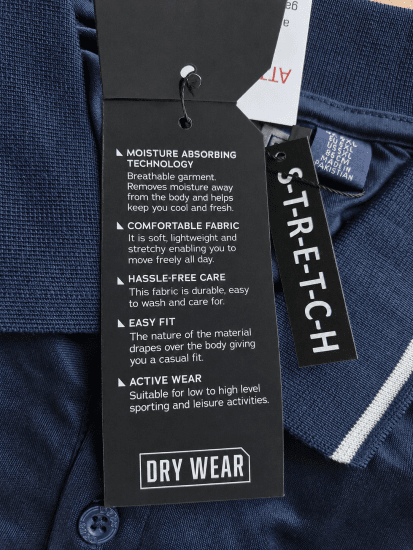 D555 Hinckley Stretch Polo With Contrast Tipping Collar Navy - Polo majice - Moške Polo Majice za Močnejše Postave
